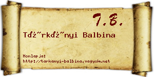 Tárkányi Balbina névjegykártya